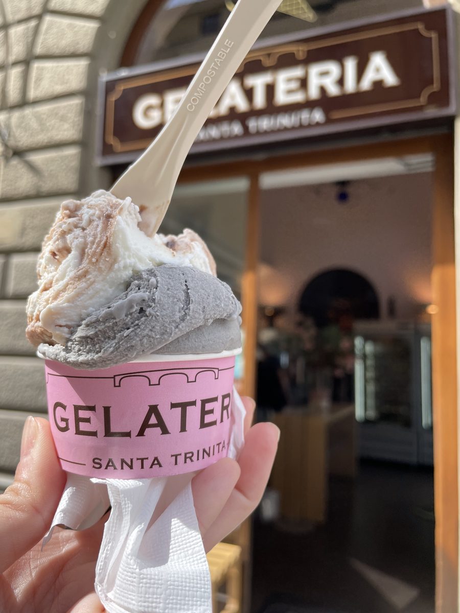 A cup of gelato from Gelateria Santa Trinita in Florence, one of the small joys of expat life